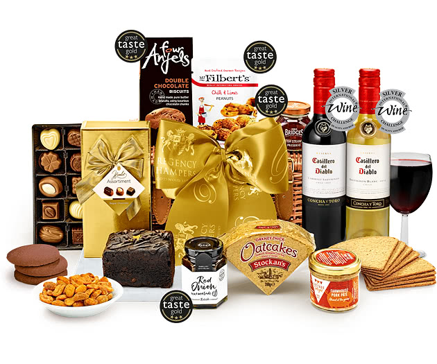 Mother's Day Westminster Hamper With Red & White Wine
